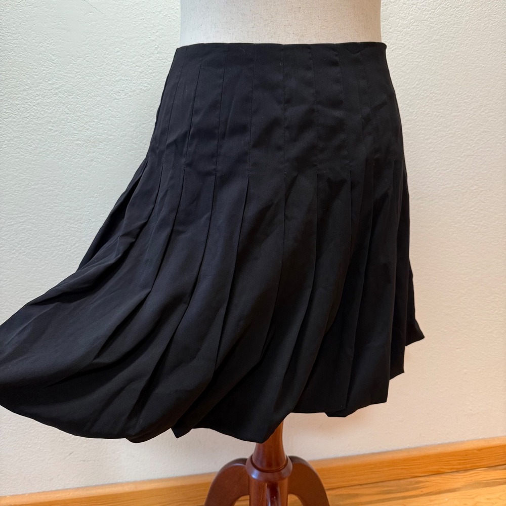 🖤 Nicole by Nicole Miller Pleated Bubble Hem Romantic Dark Academia Skirt Wom 6 - Picture 2 of 12